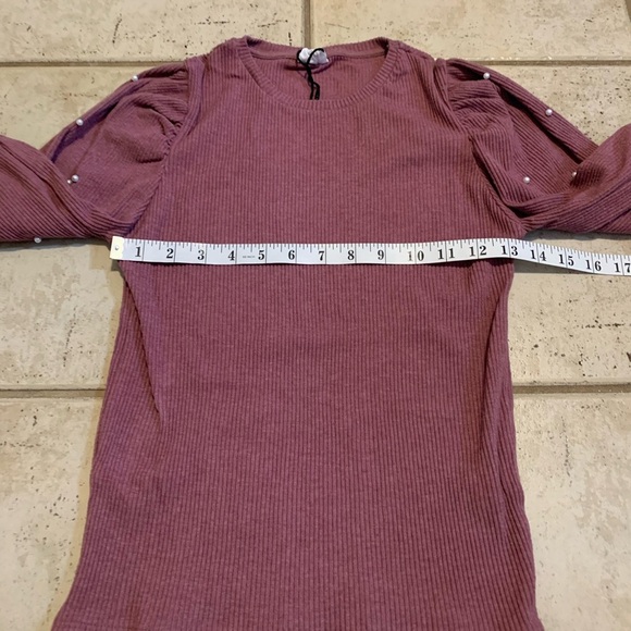 Zara Dusty Rose Blouse with Pearl Details - Picture 3 of 5